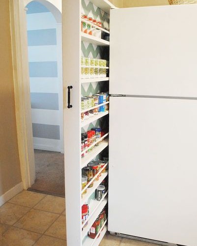 DIY Hidden storage: canned food storage cabinet